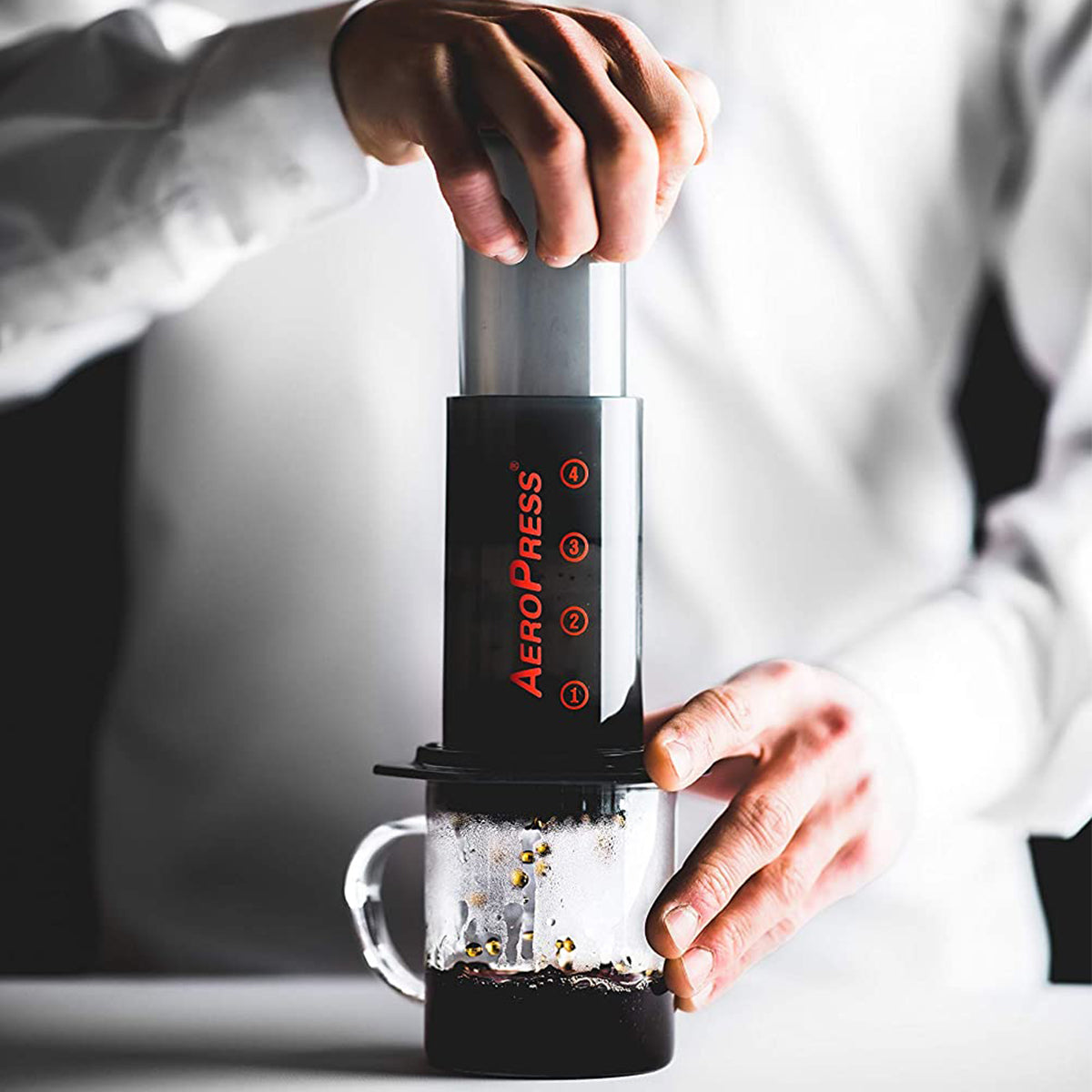 AeroPress Original Single Cup Coffee Maker, 3-in-1 American, French Press &  Espresso Style, Gray 